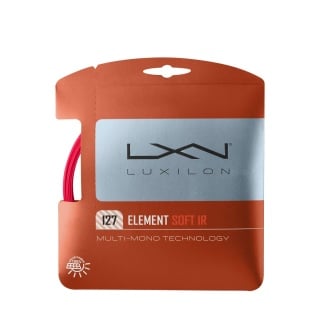 Luxilon Tennissaite Element IR Soft (Haltbarkeit+Armschonung) neonrot 12m Set